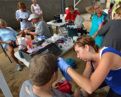 The University hosted an Emergency Training Drill. The purpose of the exercise is to give the university, city, and county officials an opportunity to rehearse their response plans in the event of an emergency. Photo by Robert Jordan/Ole Miss Communications