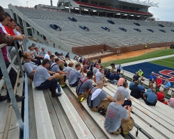 The University hosted an Emergency Training Drill. The purpose of the exercise is to give the university, city, and county officials an opportunity to rehearse their response plans in the event of an emergency. Photo by Robert Jordan/Ole Miss Communications