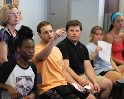 The University hosted an Emergency Training Drill.  The purpose for the exercise is to give the university, city, and county officials an opportunity to rehearse their response plans in the event of an emergency.  Robin Street\'s journalism class got to participate in a mock press conference.  Photo by Kevin Bain/Ole Miss Communications