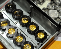 The Lazarus Project uses multispectral light arrays, including this one with infrared emitters in the center of the photo with the UV and visible light emitters in the top-right corner, to reveal details in old or damaged documents that are invisible under normal lighting. UM photo by Robert Jordan.