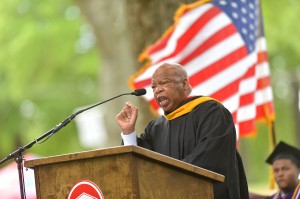 U.S. Rep John Lewis (D-Ga.) spoke to UM School of Law graduates during the school's commencement ceremony Saturday in the Grove.