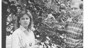 Alice Clark prepares for a lab experiment (circa 1995).