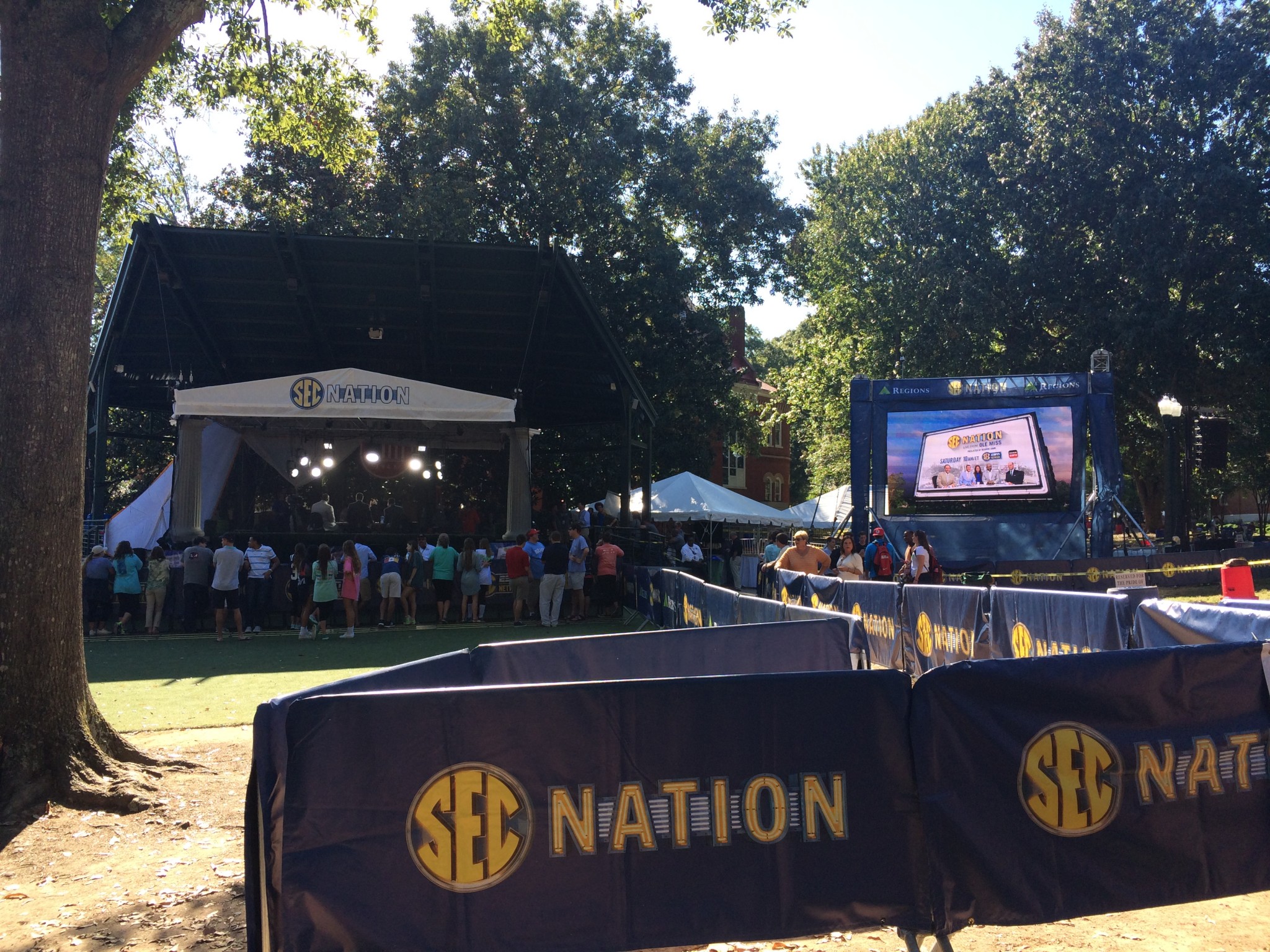 SEC Nation will broadcast live from the Grove stage from 9 a.m. to 11 a.m. Saturday. 