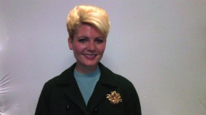 Ellen Phillips waiting to go on the set of “The Playboy Club” NBC-TV series.