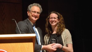 Kate Lindsay receives her Barksdale Award. 