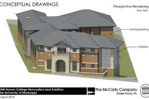 New addition to Sally McDonnell Barksdale Honors College is expected to be completed by December 2015.