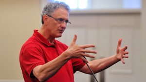 Douglass Sullivan-Gonzalez, Dean of the Sally McDonnell Barksdale Honors College, speaks during a Campus Listening Session conducted by members of the Board Search Committee. Photo by Thomas Graning/Ole Miss Communications