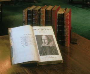 Shakespeare’s First Folio was published in 1623. Only 233 copies are known to exist today, and one will be on display at the Getrude C. Ford Center for the Performing Arts April 11 to May 1. 