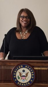 University of Mississippi Writing Project (UMWP) Teacher Consultant Sydney McGaha of Tupelo spoke during a congressional hearing in the U.S. Senate Russell Building in Washington D.C. this past March. McGaha, who is an English Teacher at Pontotoc High School, joined other representatives from the UMWP at the U.S. Capitol to share information and data about the success of the program in rural Miss. school districts.