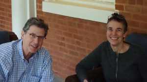 Kees and Jean Gispen relax on the back porch of the Croft Institute.