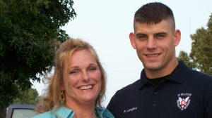 Lisa Langley Robertson, left, and her late husband, UPD Officer Robert Langley, right. Submitted photo.