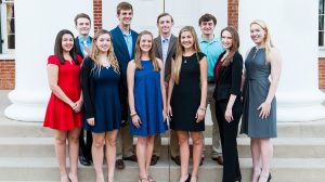Among the 2017 recipients of the Penelope W. and E. Roe Stamps IV Leadership Scholarship at the University of Mississippi are (from left) Anna Daniels, James Asbill, Michaela Watson, R.G. Pickering, Nikki Sullivan, Ben Bradford, Sally Boswell, Tom Fowlkes, Summer Jefferson and Eveanne Eason. Photo by Bill Dabney