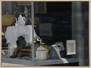 “Signs of the Times,” a prized watercolor by renowned artist Dean Mitchell, is the signature artwork featured this month in the University of Mississippi Museum’s pop-up space and will be on display through mid-March. Courtesy photo